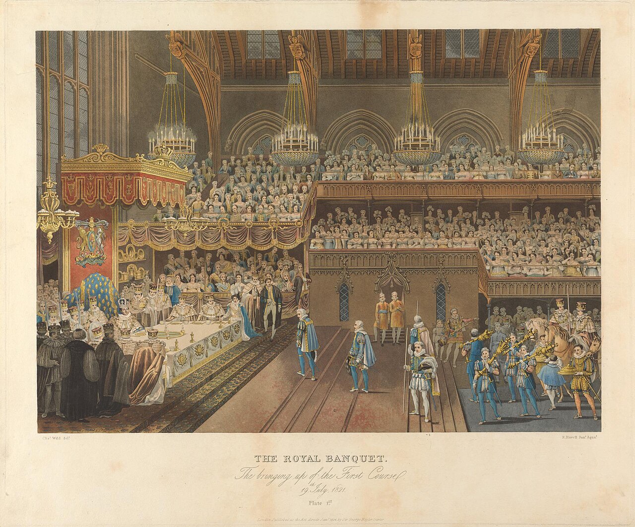 The Bringing Up — The Royal Banquet, the Bringing Up of the First Course, 19th July 1821 title QS:P1476,en:"The Royal Banquet, the Bringing Up of the First Course, 19th July 1821 "label QS:Len,"The Royal Banquet, the Bringing Up of the First Course, 19th July 1821 "